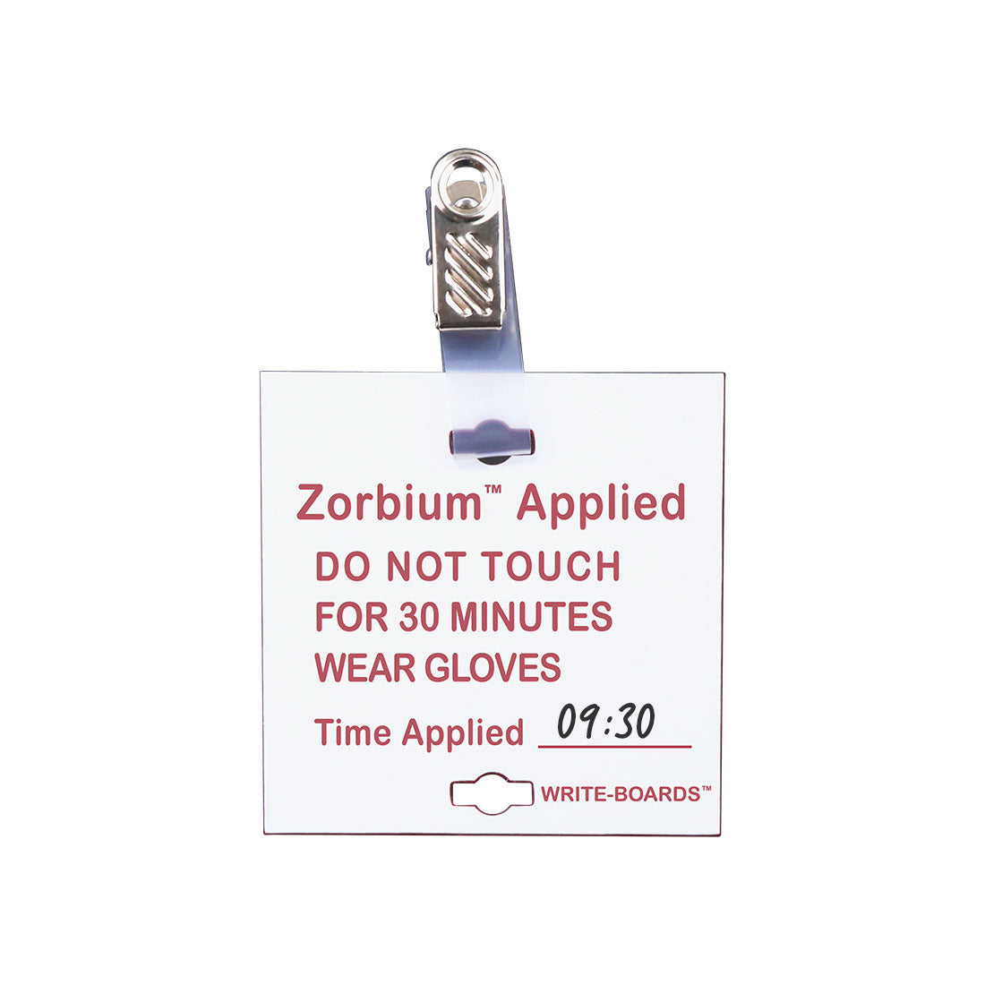 Write-Boards™ 3" x 3" - "Zorbium™ Applied" with Alligator Clip