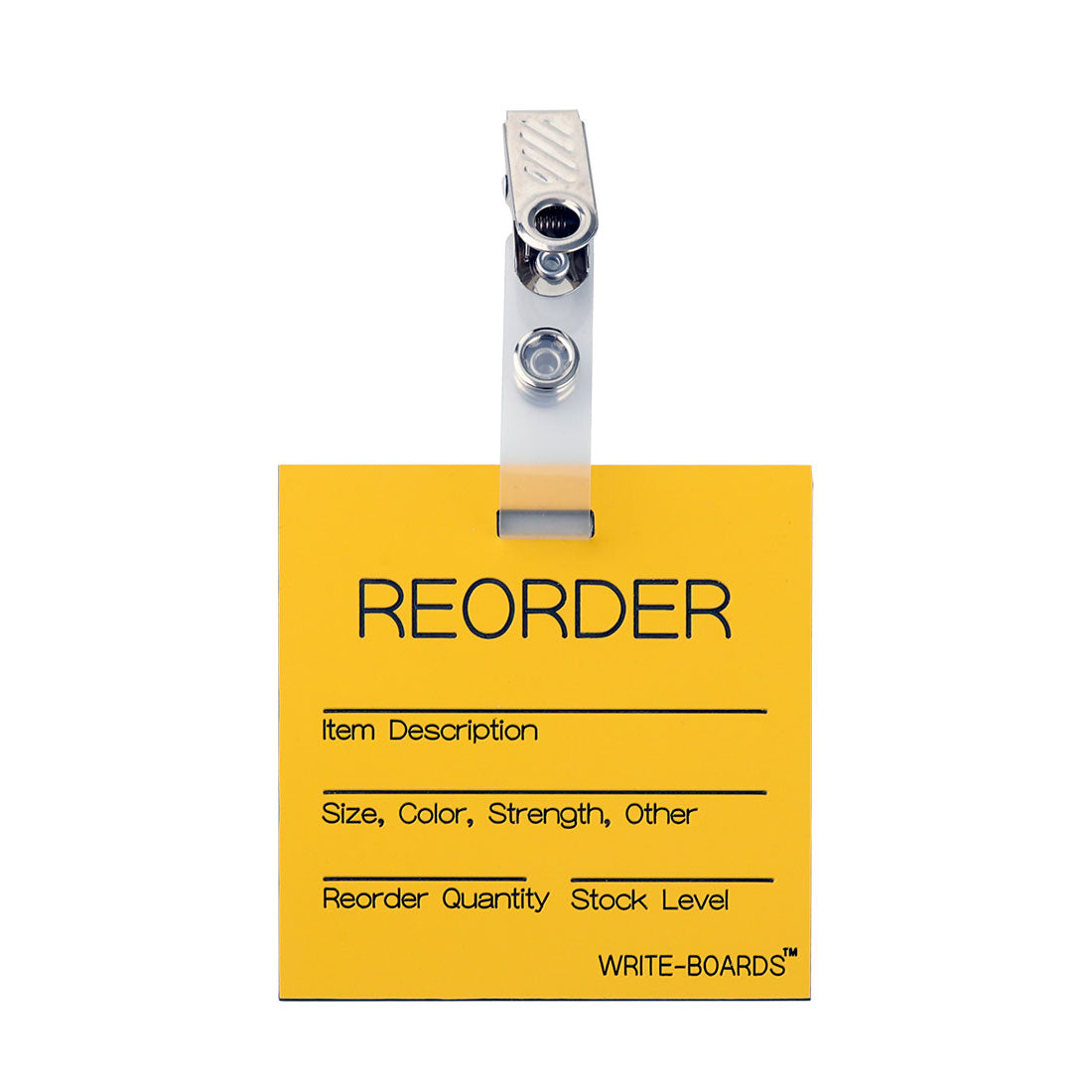 Write-Boards™ - 3" x 3" Reorder Inventory Point with Alligator Clip