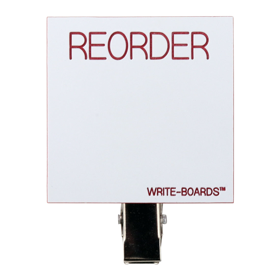 Write-Boards™ 2" x 2" - Reorder Point with Swivel Clip