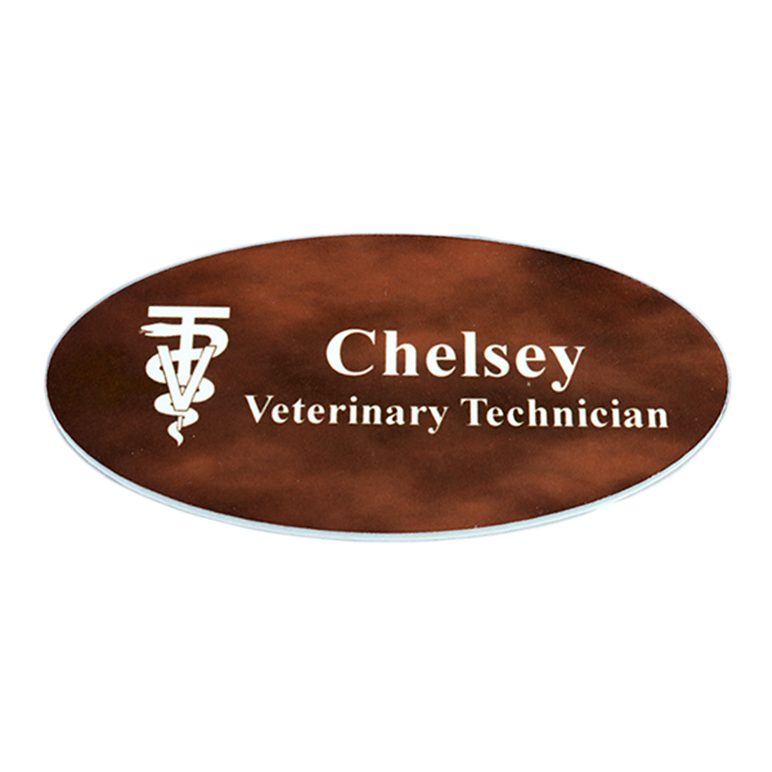 Full Color Oval Veterinary Technician Name Badge