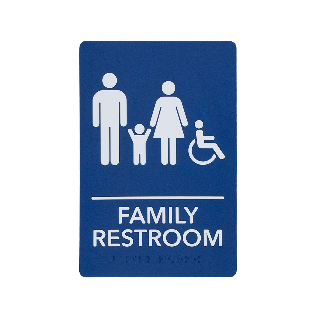 Restroom, Family - Braille Sign