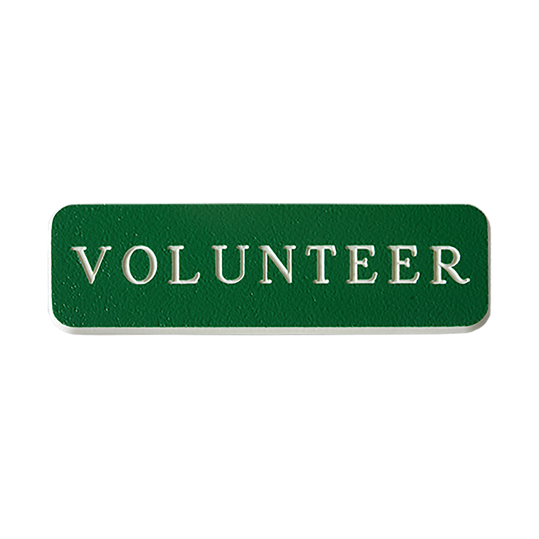 VOLUNTEER Name Badge - Green / White