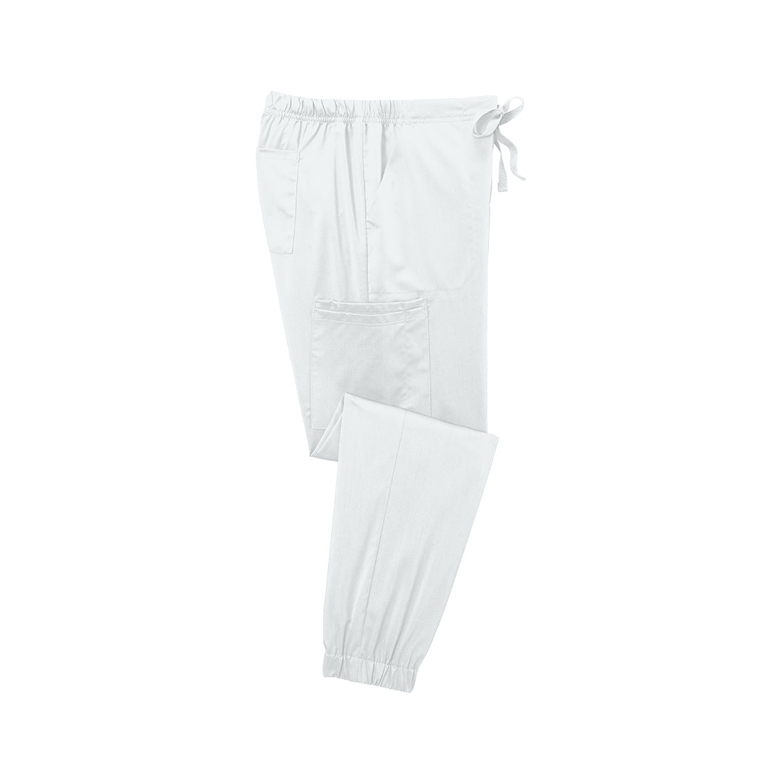 White scrub pants on a white background