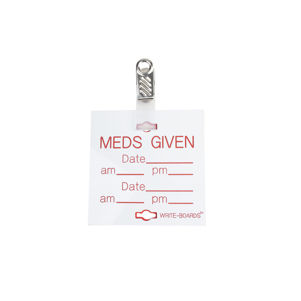MEDS GIVEN Write-Boards™ White - 3" x 3" (Pack of 6)