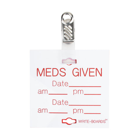 MEDS GIVEN Write-Boards™ White - 3" x 3" (Pack of 6)