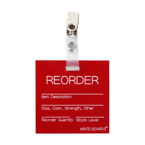 Reorder Inventory Point Write-Boards™ Red / White - 3" x 3" (Pack of 6)