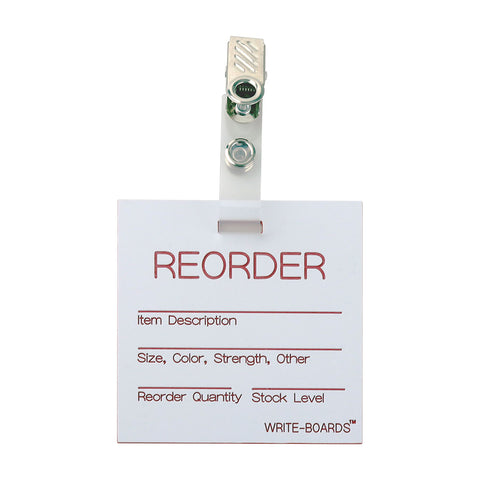 Reorder Inventory Point Write-Boards™ White / Red - 3" x 3" (Pack of 6)