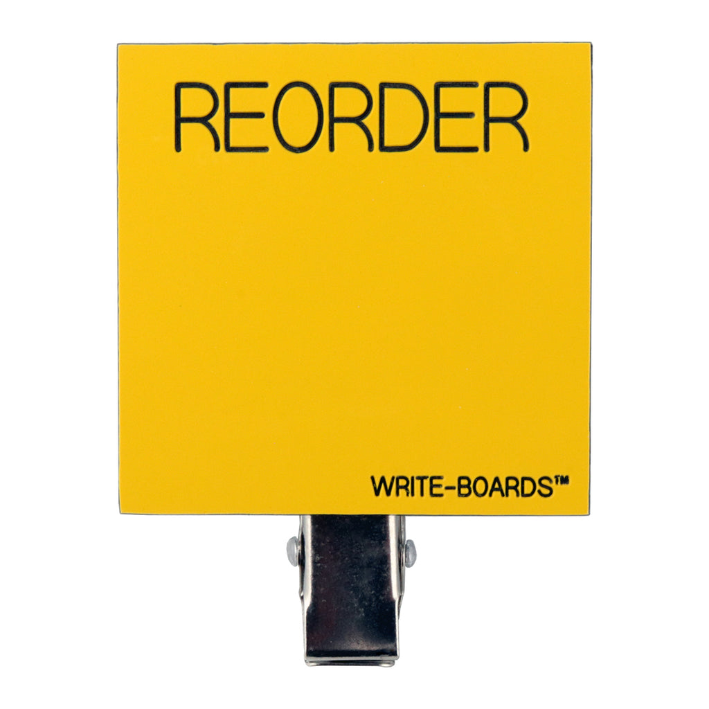 Reorder Point Write-Boards™ Yellow / Black - 2" x 2" (Pack of 12)