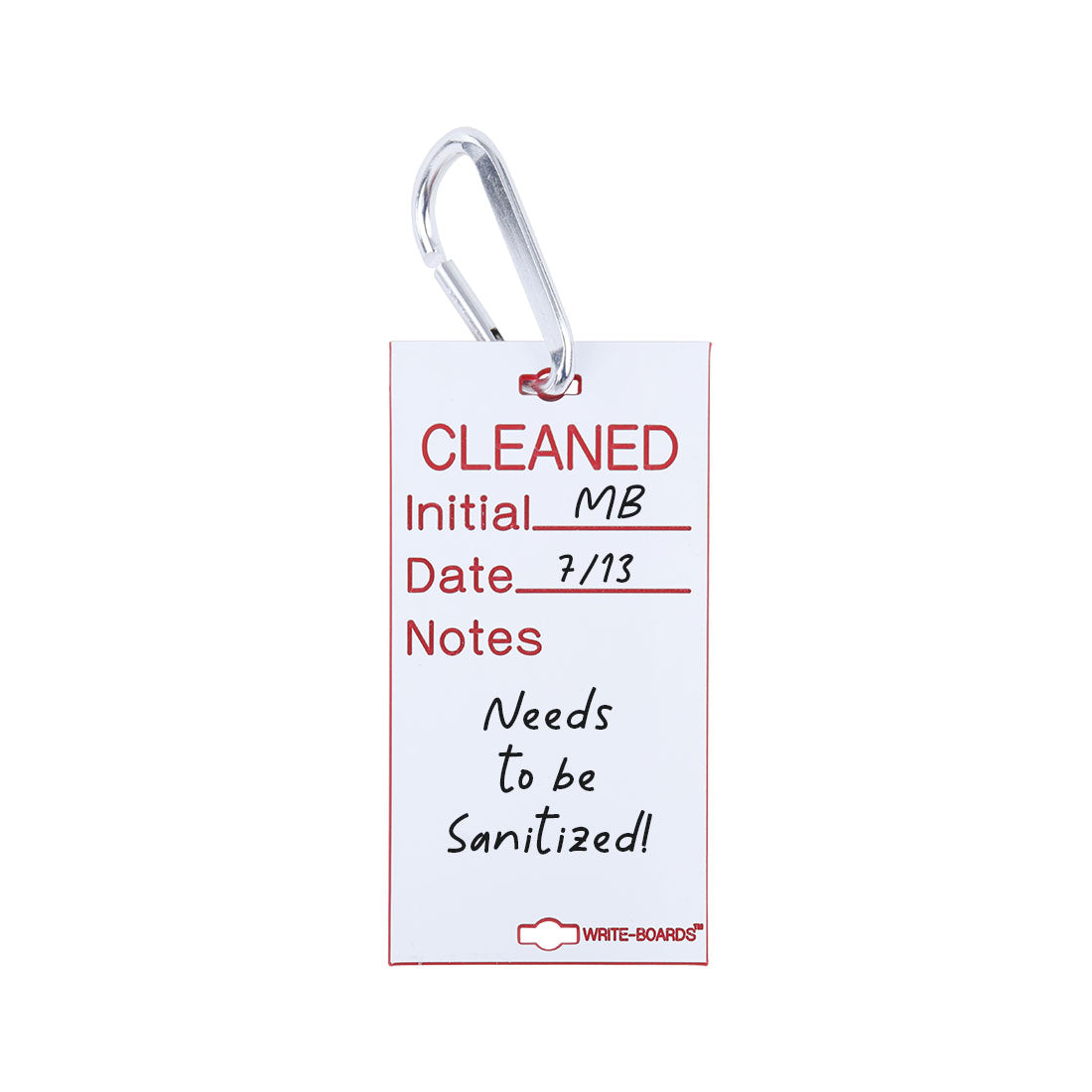Write-Boards™ 3" x 6" - "CLEANED" with Carabiner