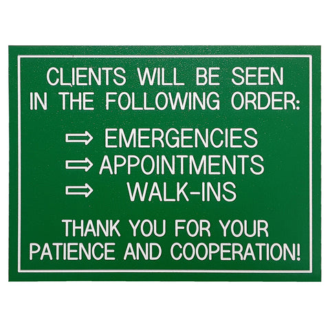 CLIENTS WILL BE SEEN...