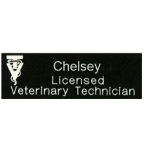 Engraved Veterinary Technician Name Badge
