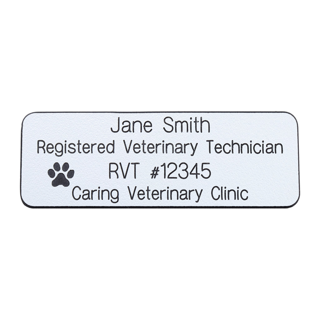 Engraved VACSP Coded Name Badge with Paw
