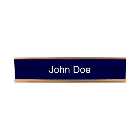 Engraved Desk Nameplate - Gold Metal