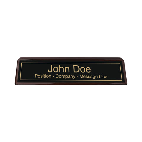 Engraved Desk Nameplate - Piano Finish