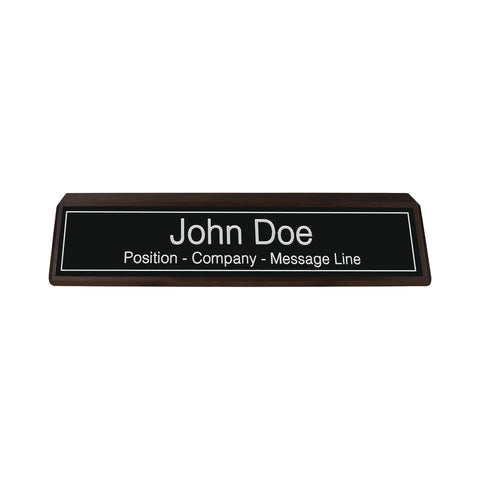 Engraved Desk Nameplate - Walnut