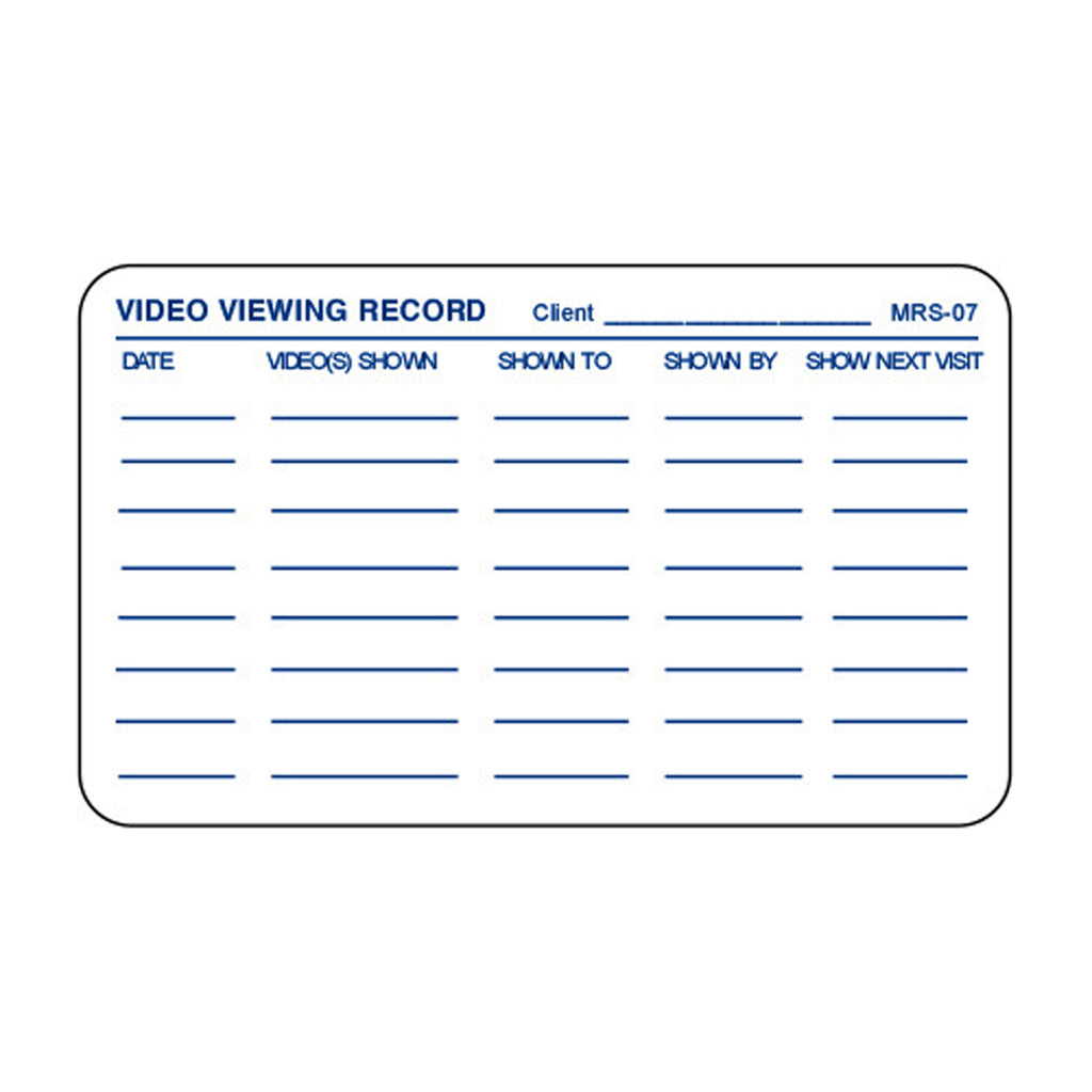 Medical Record Stickers - Video Record