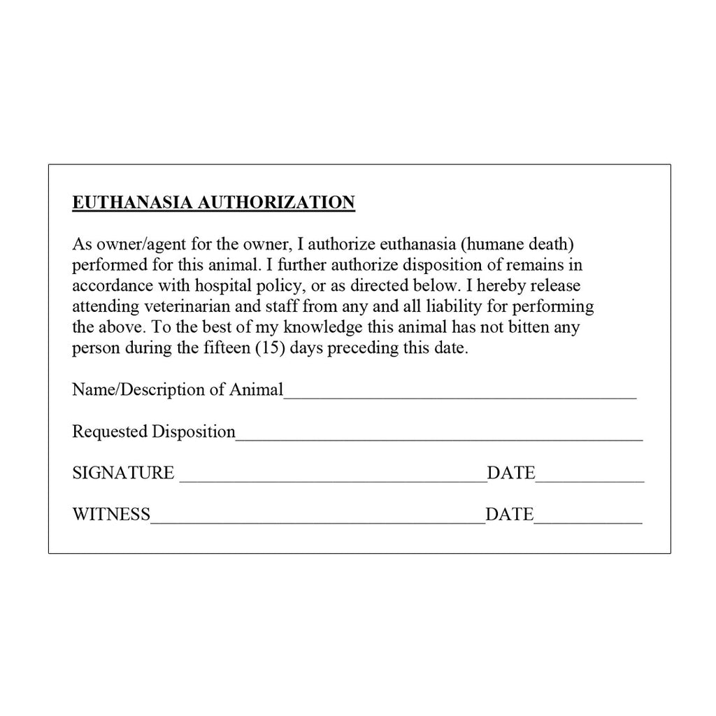 Medical Record Stickers - Euthanasia (Pack of 200)