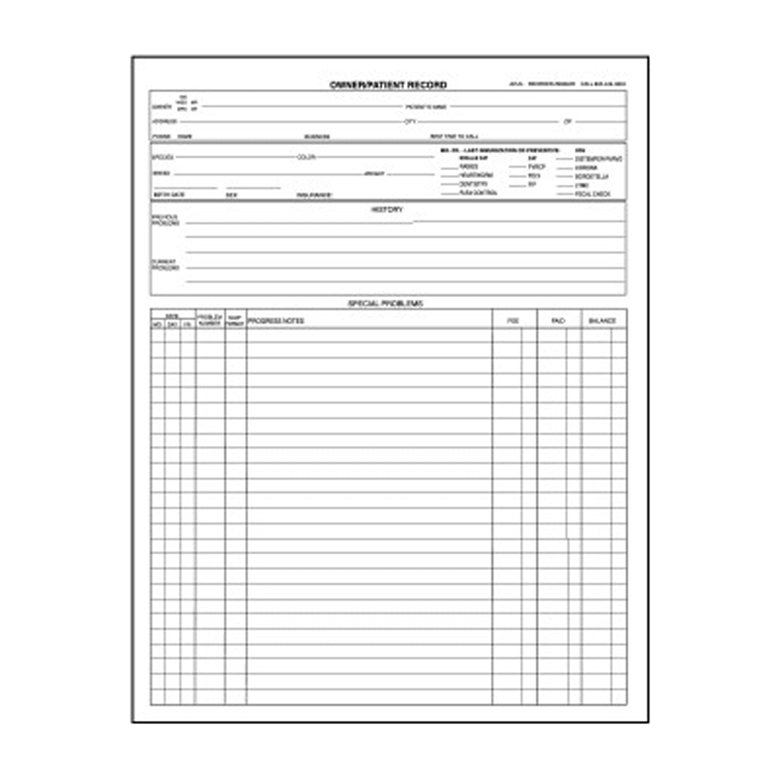 Owner / Patient Record with Progress Notes