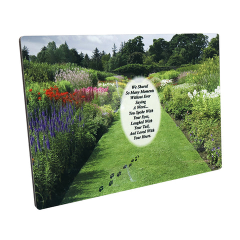 "Quiet Moments Path Of Flowers" Sublimated Full Color Plaque