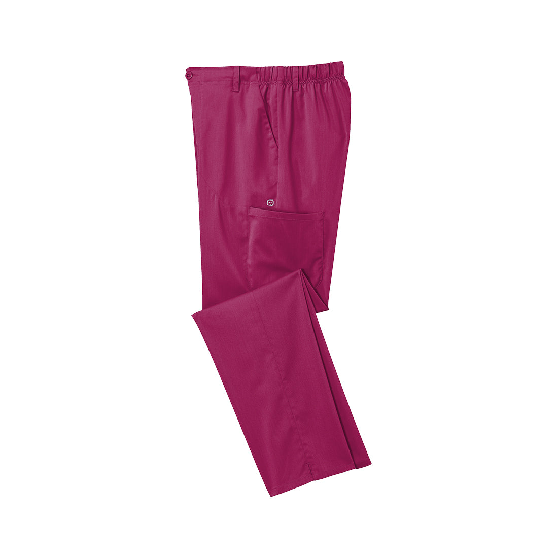 Wine scrub pants on a white background