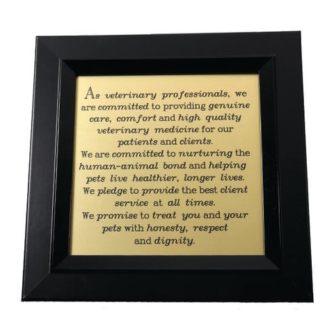 "As Veterinary Professionals..." Engraved Plaque