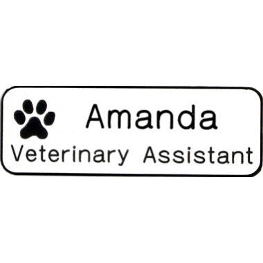 Engraved Name Badge With Paw